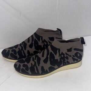 Louise et Cie Womens Stretch Bootie Animal Print Slip On Fabric Sneakers 7.5